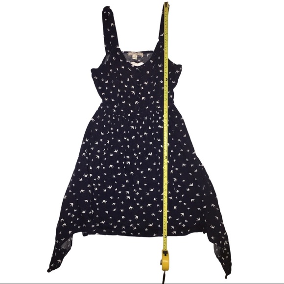 Sundress w/ Birds Cut Out Back Sleeveless Asymmetrical Navy Adam Levine Large - Picture 16 of 16